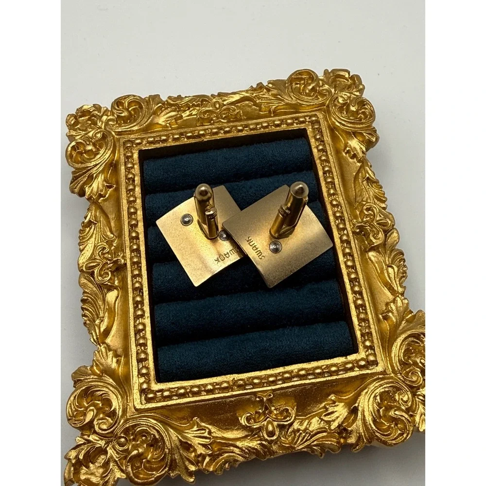 Swank Cufflinks OS Vintage Gold Silver Golf Bag Sports Preppy Country Club Retro